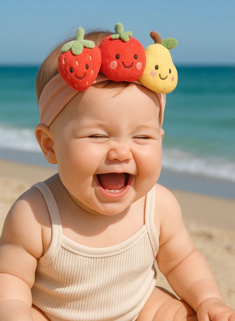 Strawberry, Apple, and Pear Plush Baby Headband